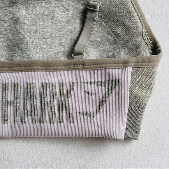 Flex Strappy Sports Bra in Khaki Marl/Taupe - Picture 3 of 7